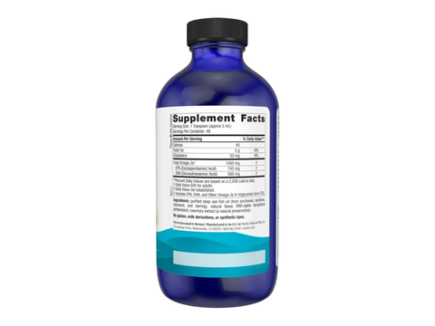 Nordic Naturals Omega-3 Liquid 1560mg Fish Oil per Teaspoon Lemon – 237ml Liquid Supplement Facts panel