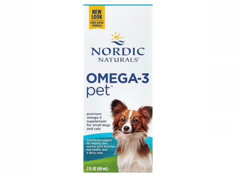 Nordic Naturals Omega-3 Pet Liquid Fish Oil Unflavoured for Dogs and Cats – 60ml Liquid bottle front label