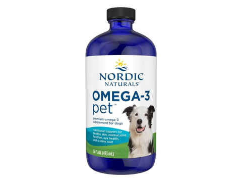 Nordic Naturals Omega-3 Pet Liquid Fish Oil Unflavoured for Dogs and Cats – 473ml Liquid bottle front label