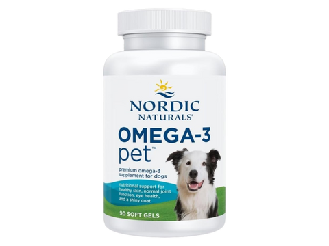 Nordic Naturals Omega-3 Pet Softgels for Dogs Unflavoured Fish Oil – 90 Softgels bottle front label