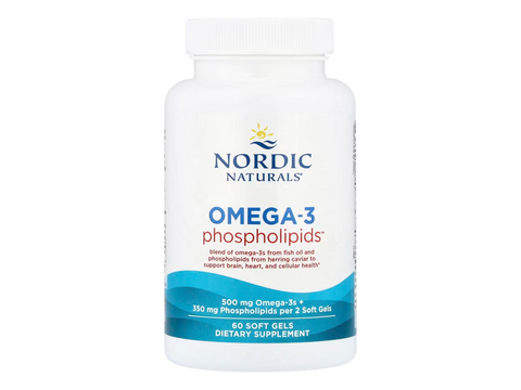Nordic Naturals Omega-3 Phospholipids with Phosphatidylcholine – 60 Softgels bottle angled view