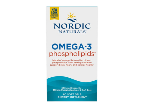 Nordic Naturals Omega-3 Phospholipids with Phosphatidylcholine – 60 Softgels bottle front label