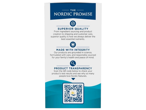 Nordic Naturals Omega Curcumin 1200 mg Omega-3s and 400 mg Curcumin – 60 Softgels bottle back label with product information