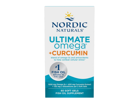 Nordic Naturals Omega Curcumin 1200 mg Omega-3s and 400 mg Curcumin – 60 Softgels bottle front label