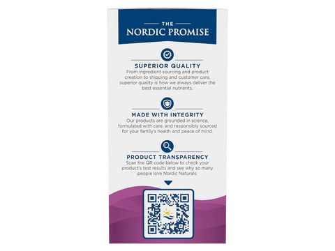 Nordic Naturals Omega Woman Evening Primrose and Fish Oil – 120 Softgels bottle back label with product information