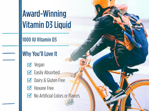 Nordic Naturals Plant-Based Liquid Vitamin D3 1000 IU, Apple - 30ml