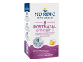 Nordic Naturals Postnatal Omega-3 with Vitamin D3 box, lemon flavour, 60 soft gels.