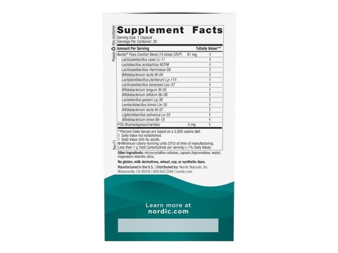 Nordic Naturals Probiotic 15 Billion CFU 13 Strains – 30 Vegan Capsules Supplement Facts panel