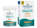 Nordic Naturals Probiotic Daily Supplement jar & box, 60 count, on white background.