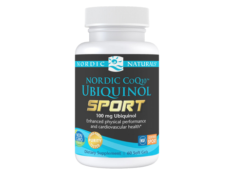 Nordic Naturals Ubiquinol Sport 100mg NSF Certified CoQ10 – 60 Softgels bottle front label
