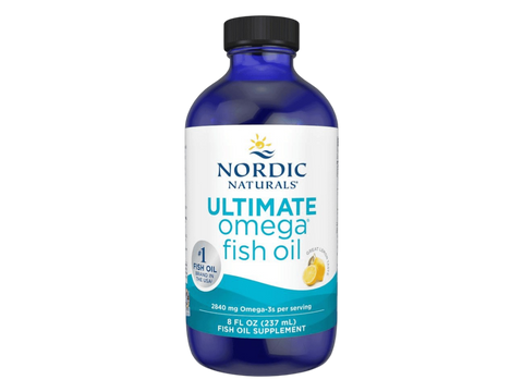 Nordic Naturals Ultimate Omega 2840mg Omega-3 Fish Oil Lemon Flavour – 237ml Liquid bottle front label