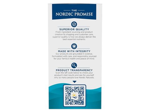 Nordic Naturals Ultimate Omega-D3 1280mg Omega-3 + 1000 IU D3 Lemon Softgels – 60 Softgels bottle back label with product information