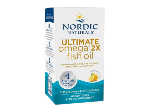 Nordic Naturals Ultimate Omega 2X 2150mg Omega-3 Lemon Softgels – 60 Softgels bottle front label
