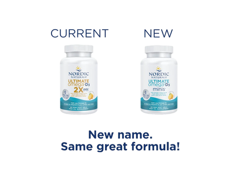Nordic Naturals Ultimate Omega D3, Lemon - 60 Mini Soft Gels. Old & new packaging.