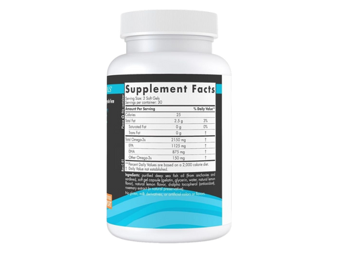Nordic Naturals Ultimate Omega Sport 2X 2150mg Omega-3 Lemon – 60 Softgels Supplement Facts panel