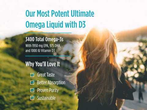 Nordic Naturals Ultimate Omega Xtra Liquid Lemon 3400mg Omega-3 + D3 – 237ml ingredients and product information panel