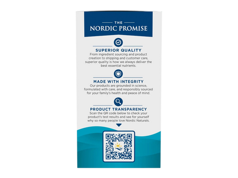 Nordic Naturals Ultimate Omega + CoQ10 1280mg Omega-3 Lemon Softgels – 60 Softgels bottle back label with product information
