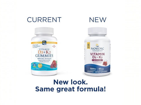 Nordic Naturals Vitamin D3 + K2 Gummies - 1000 IU, Pomegranate - 60 Gummies