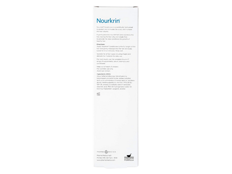 Shampoo directions and ingredient list for Nourkrin 150ml box.