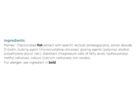 Ingredients for Nourkrin Woman 180-tablet box.