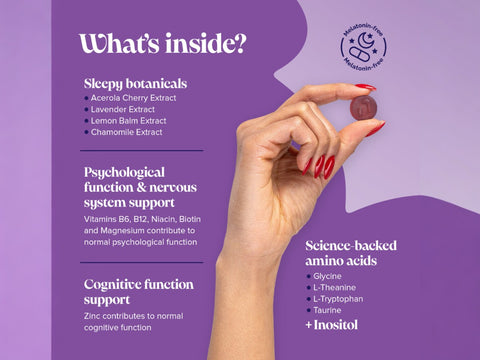 Novomins Nutrition 5HTP Night Time Gummies 60 Raspberry Flavoured Gummies bottle front view advanced formula night time support