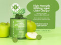 Novomins Nutrition Apple Cider Vinegar Gummies 60 Apple Flavoured Gummies lifestyle image with apples and 2 gummies per day graphic