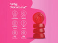 Novomins Nutrition Collagen Gummies 60 Peach Flavoured Gummies stacked gummy close up doctor formulated science backed GMP certified