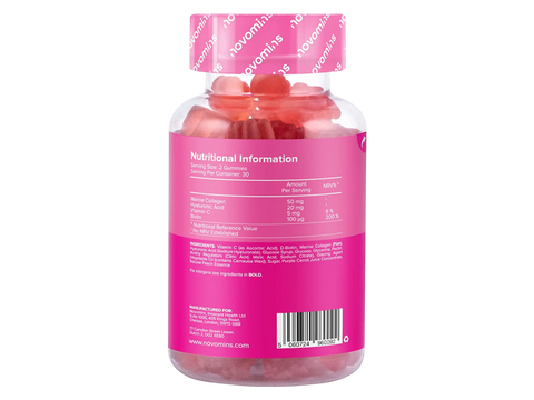 Product Barcode: Novomins Nutrition Collagen Gummies 60 Gummies retail barcode label 