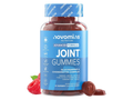 Novomins Nutrition Joint Gummies 60 Raspberry Flavoured Gummies bottle front view with raspberries