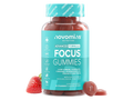 Novomins Nutrition Neuro Focus Gummies 60 Strawberry Flavoured Gummies bottle front view with strawberries