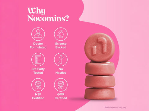 Novomins Nutrition PMS Gummies Hormonal Balance 60 Raspberry Flavoured Gummies quality features doctor formulated science backed non GMO gluten free