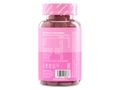 Novomins Nutrition PMS Gummies Hormonal Balance 60 Raspberry Flavoured Gummies back of bottle showing supplement facts ingredients and barcode