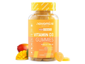 Novomins Vitamin D3 Gummies 4000 IU 60 Mango Flavoured Gummies bottle front view with mango pieces