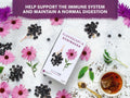 Nutra Tea Elderberry & Echinacea Herbal Tea 20 Biodegradable Bags 40g front box packaging laying down