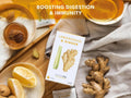 Nutra Tea Lemongrass & Ginger Herbal Tea 20 Biodegradable Bags 40g front box packaging laying down