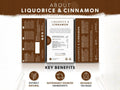 Nutra Tea Liquorice & Cinnamon Herbal Tea 20 Biodegradable Bags 40g side packaging with key benefits detail