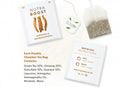 Nutra Tea Nutra Boost Ginseng & Ashwagandha Herbal Tea 20 Biodegradable Bags 40g close up of tea bags and how to use instructions