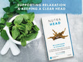 Nutra Tea Nutra Head Willow Bark & Feverfew Herbal Tea 20 Biodegradable Bags 40g front box packaging laying down