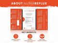 Nutra Tea Nutra Reflux Liquorice & Chamomile Herbal Tea 20 Biodegradable Bags 40g side packaging with key benefits detail