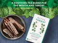 Nutra Tea Nutra Throat Eucalyptus & Marshmallow Root Herbal Tea 20 Biodegradable Bags 40g front box packaging laying down