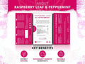 Nutra Tea Raspberry Leaf & Peppermint Herbal Tea 20 Biodegradable Bags 40g side packaging with key benefits detail