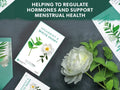 NutraTea Spearmint & White Peony packaging with a white flower on a dark background