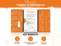 Nutra Tea Turmeric & Cinnamon Herbal Tea 20 Biodegradable Bags 40g side packaging with key benefits detail