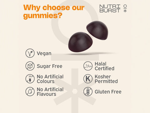 Nutriburst Immune Support Gummies - Vitamin C, D3, Zinc & Elderberry - 60 Count