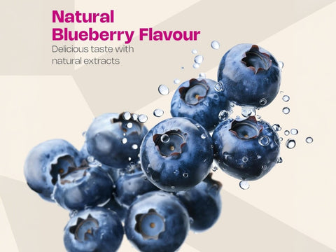 Nutriburst Radiance Renew Gummies - with Hyaluronic Acid & Biotin - 60 Count blueberry flavour.