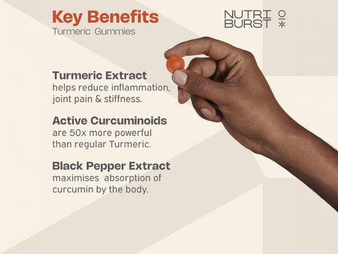 Nutriburst Turmeric Curcumin Gummies with Black Pepper Extract - 60 Count
