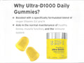Nutriburst Ultra-D1000 Vitamin D3 K2 Gummies jar, lemon, 60 count.