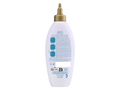 White bottle with gold pump on a white background