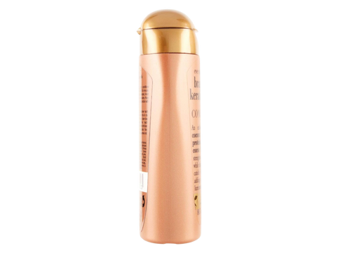 Copper-colored bottle with gold cap on a white background