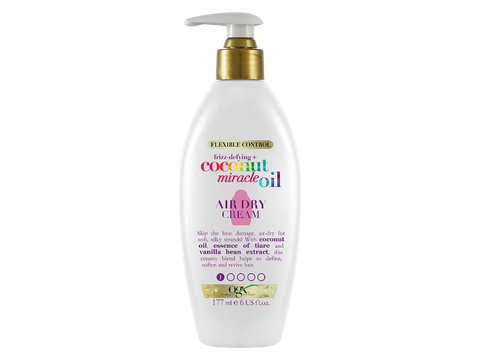 Coconut Miracle Oil air dry cream bottle on a white background